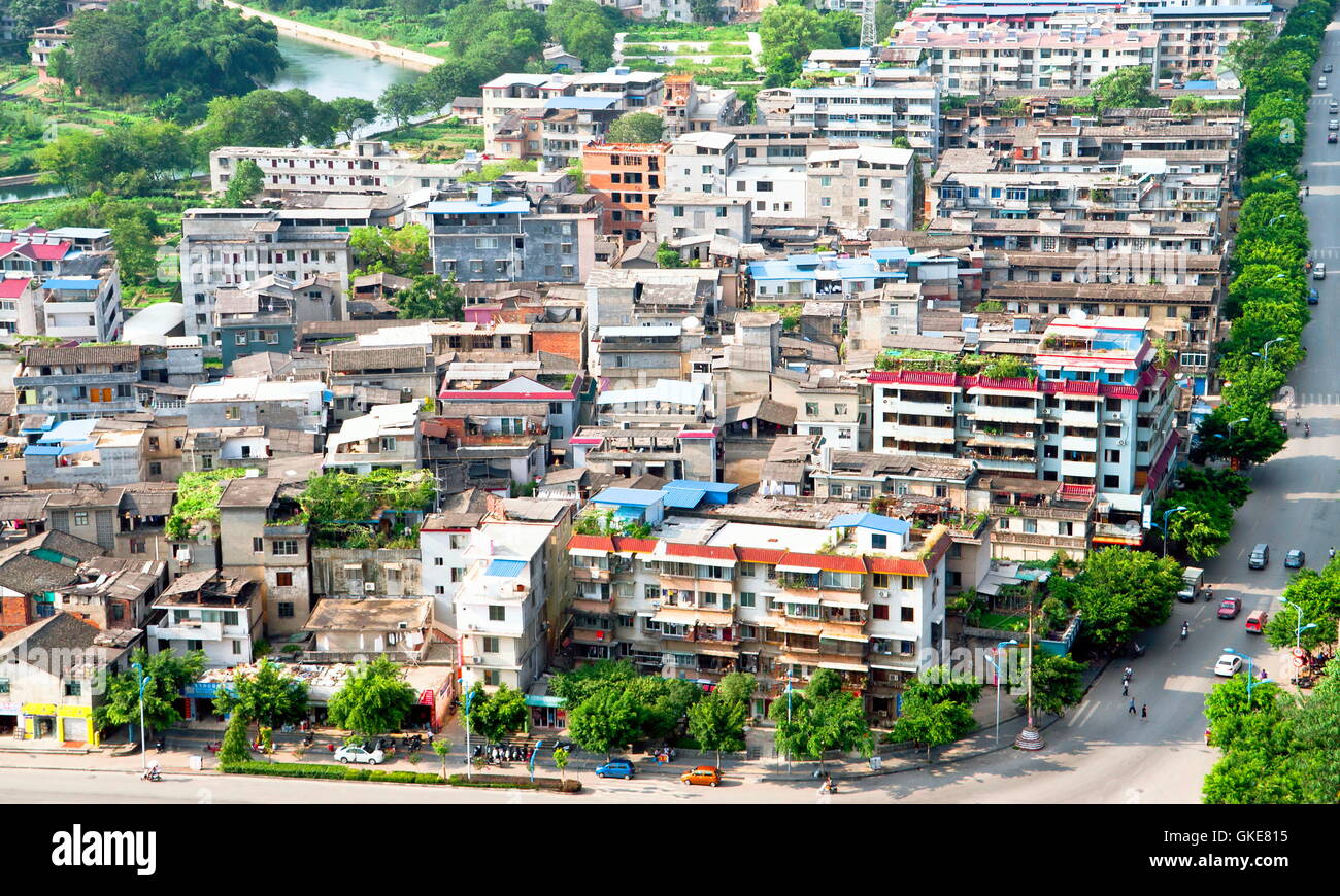 Chinese slum area district Stock Photo Alamy