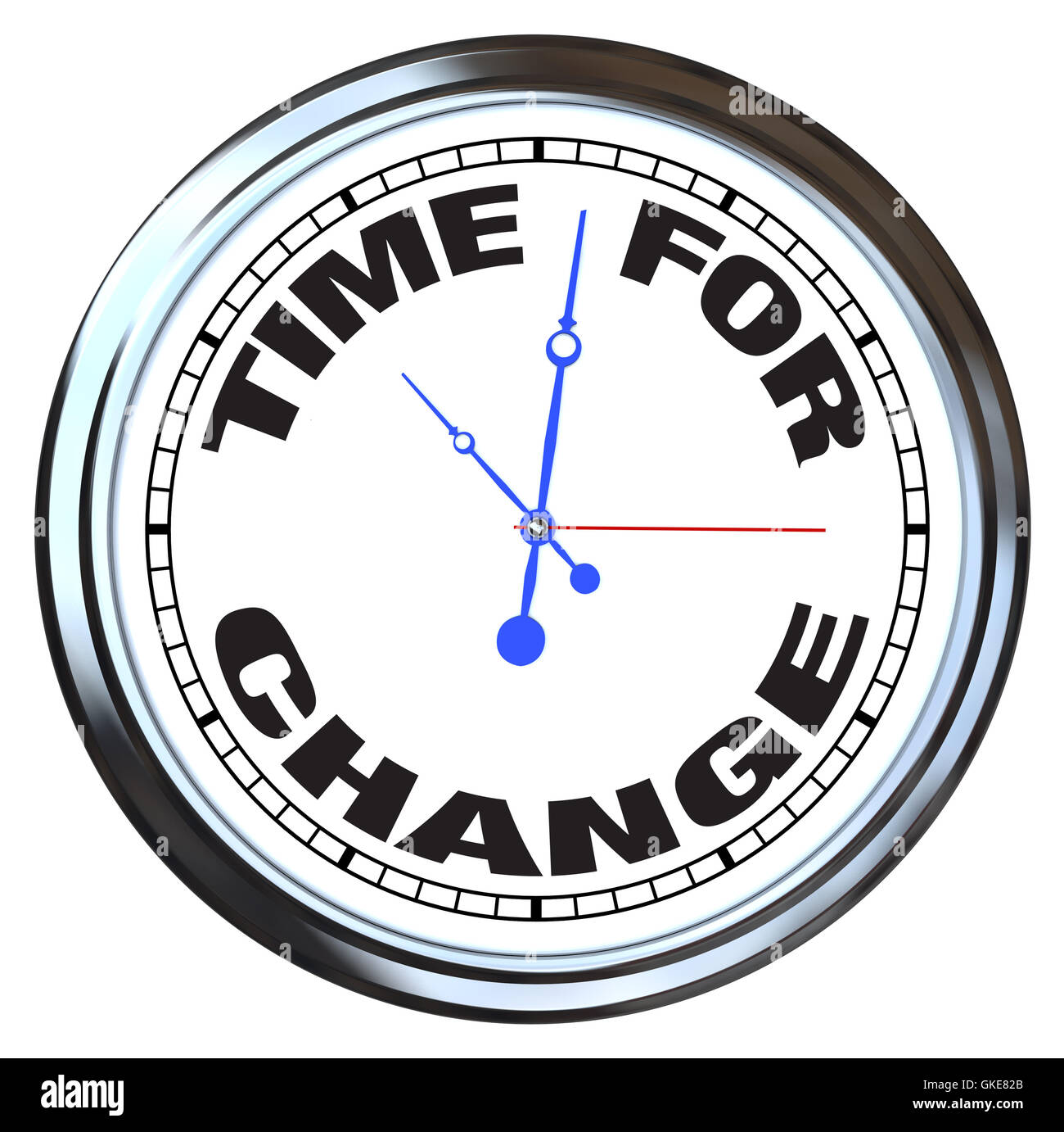 Time for Change Clock with Shiny Metal Frame Stock Photo Alamy