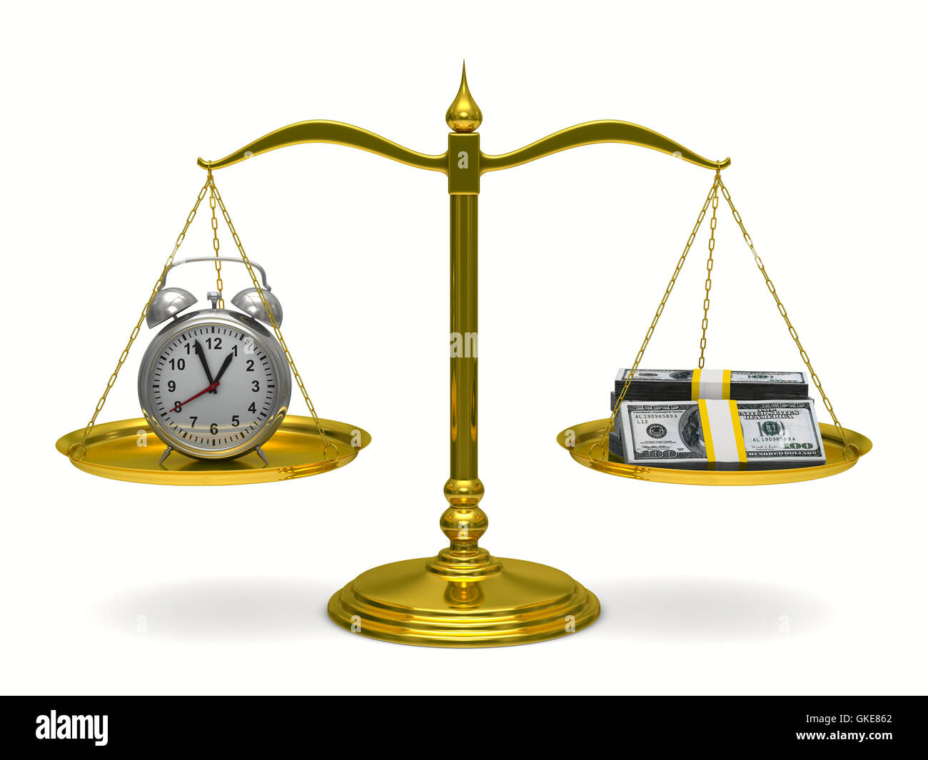 Time is money. Isolated 3D image Stock Photo - Alamy