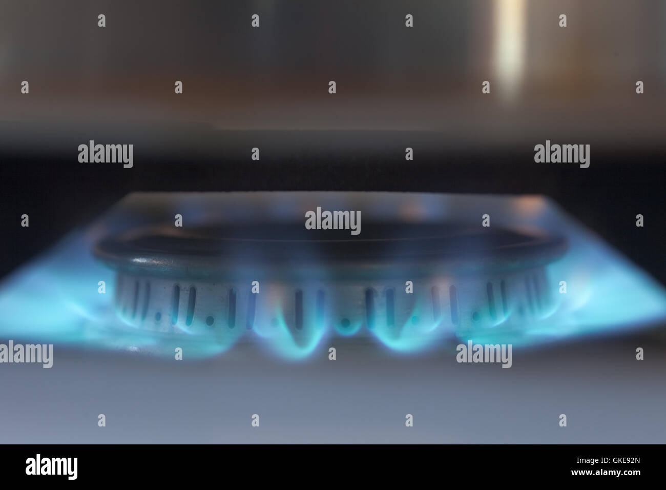 Blue flames of propane burner Stock Photo Alamy