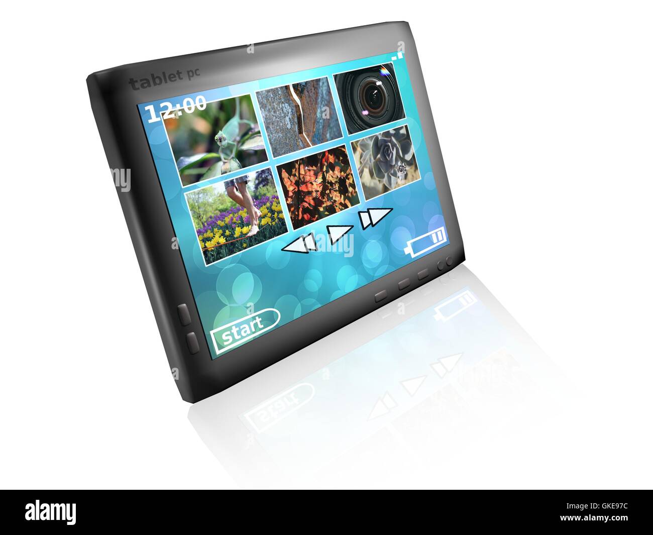 3d tablet pc with reflection Stock Photo