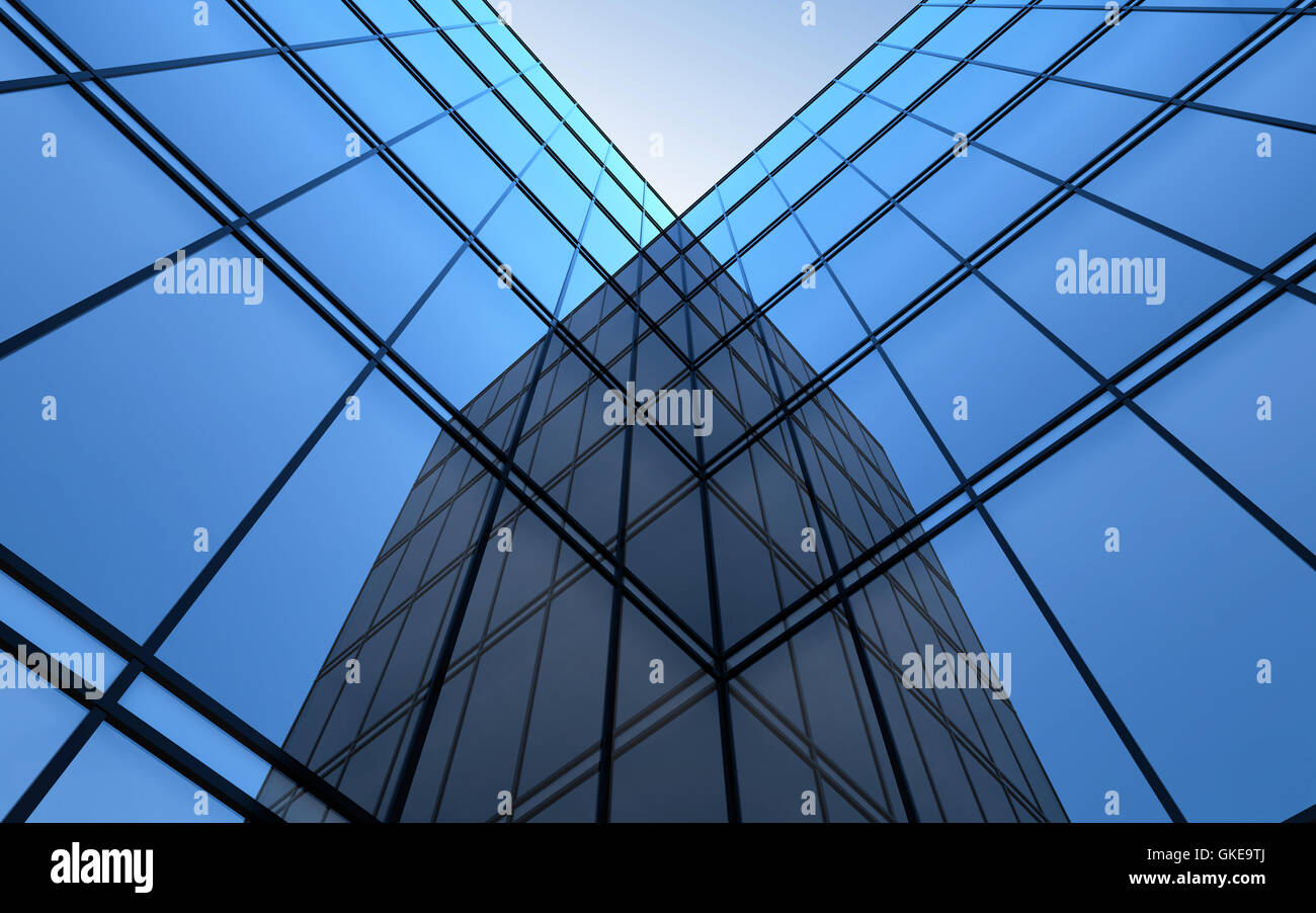 Ultramodern glass facade and sky Stock Photo Alamy
