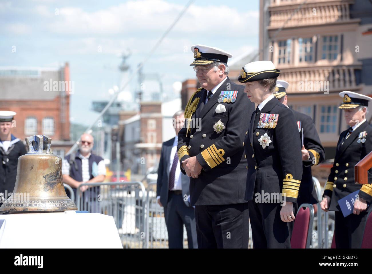The unveiling of the restored HMS Hood ships bell at Portsmouth