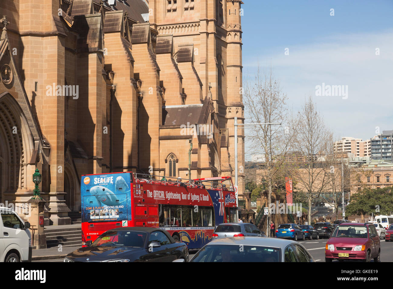 St Marys Catholic cathedral in college street, Sydney city centre,Australia Stock Photo