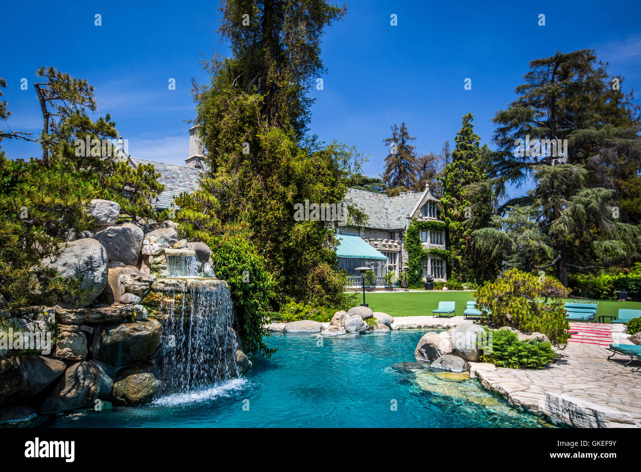 The Playboy Mansion is the home of Playboy magazine founder Hugh Hefner ...