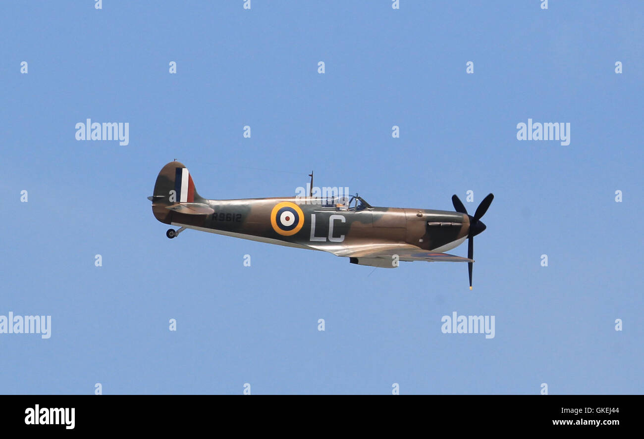 A lone spitfire climbs above the beach of 'Dunkirk' in the exact spot