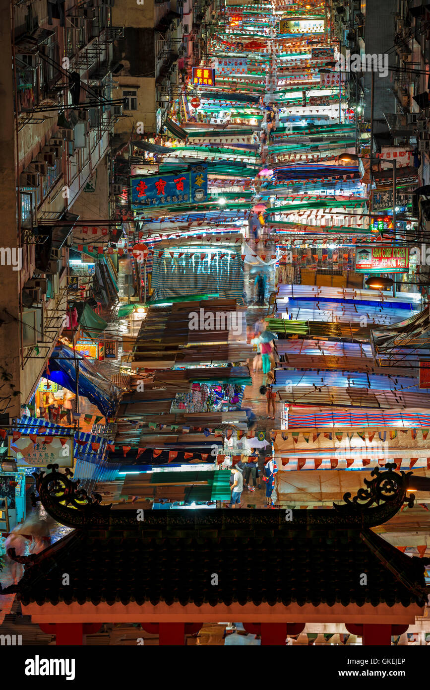 The famous Temple street night market, Kowloon, Hong Kong Stock Photo Alamy