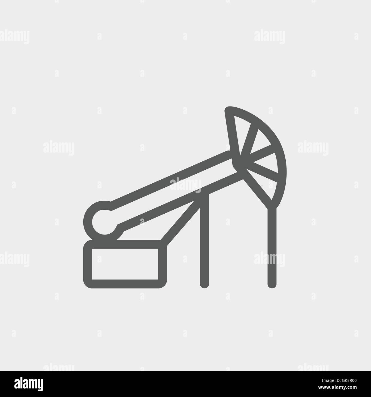Pump Jack Oil Crane thin lihe icon Stock Vector