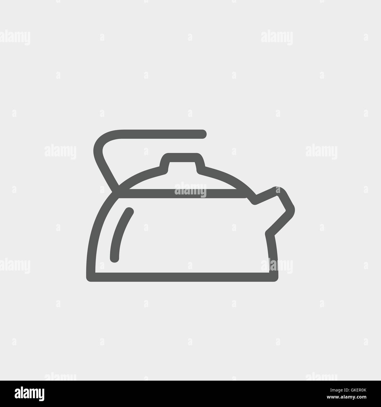 Kettle thin line icon Stock Vector