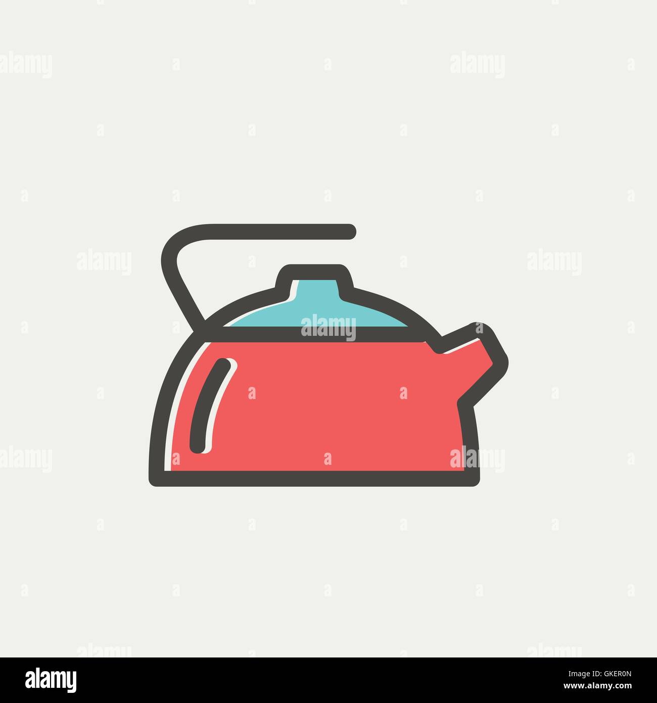 Kettle thin line icon Stock Vector
