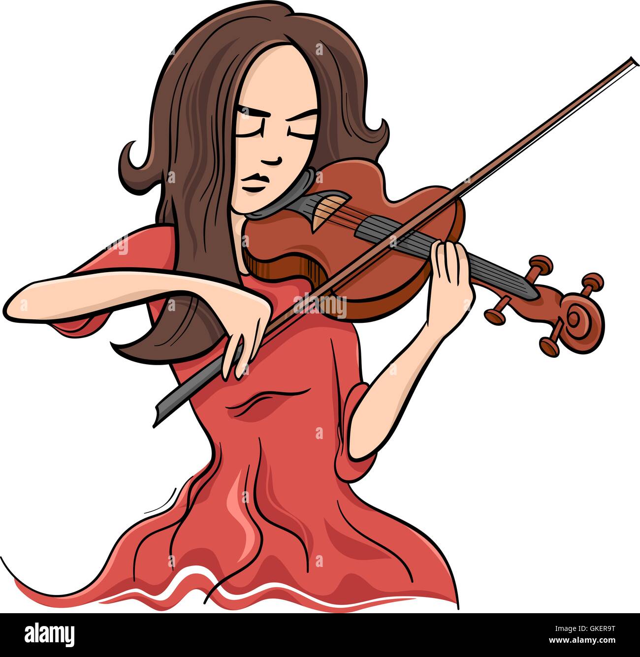 Cartoon woman playing violin Stock Vector Images - Alamy