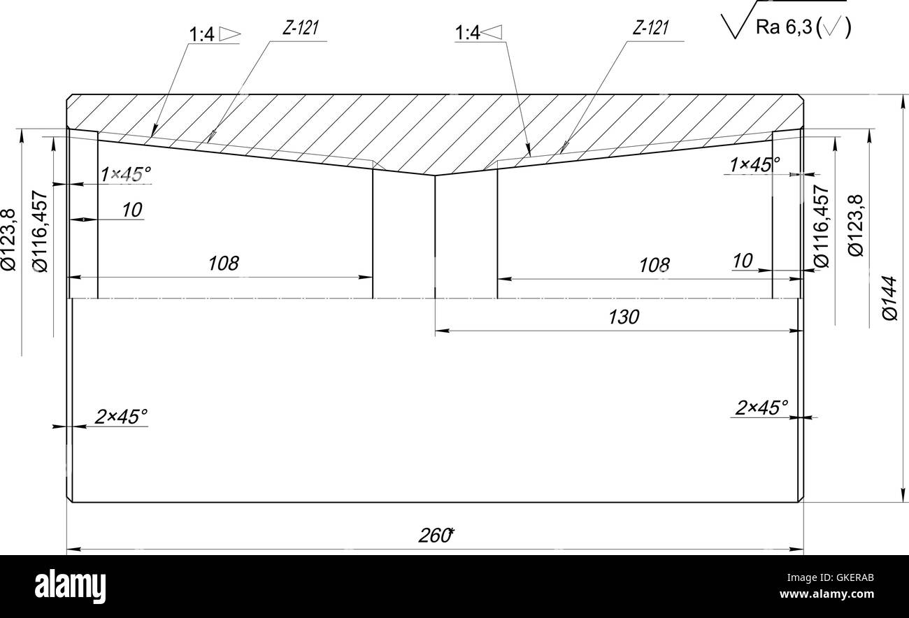 Shaft sketch. Engineering drawing Stock Vector Image & Art Alamy