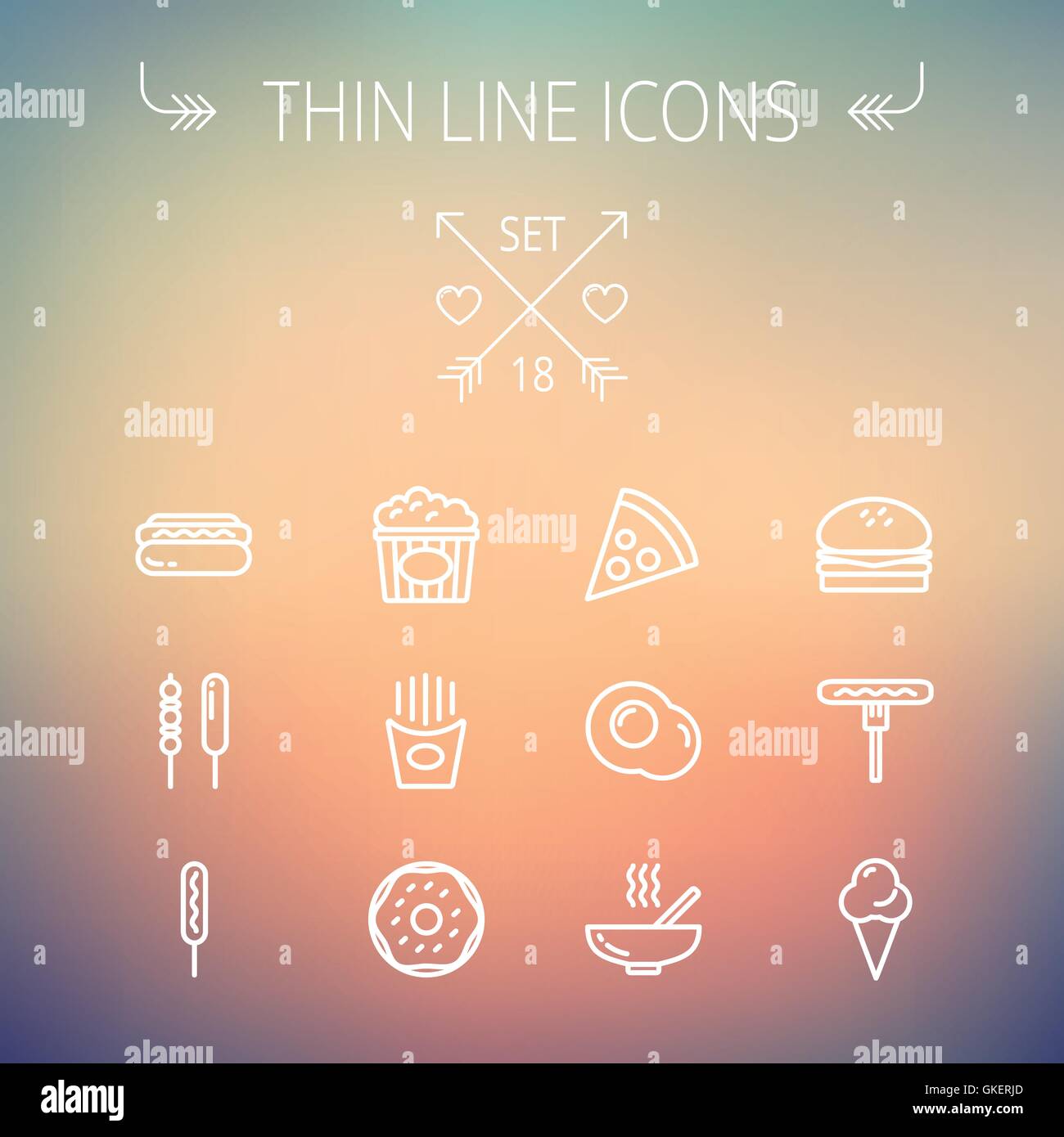 Food and drink thin line icon set Stock Vector Image & Art - Alamy