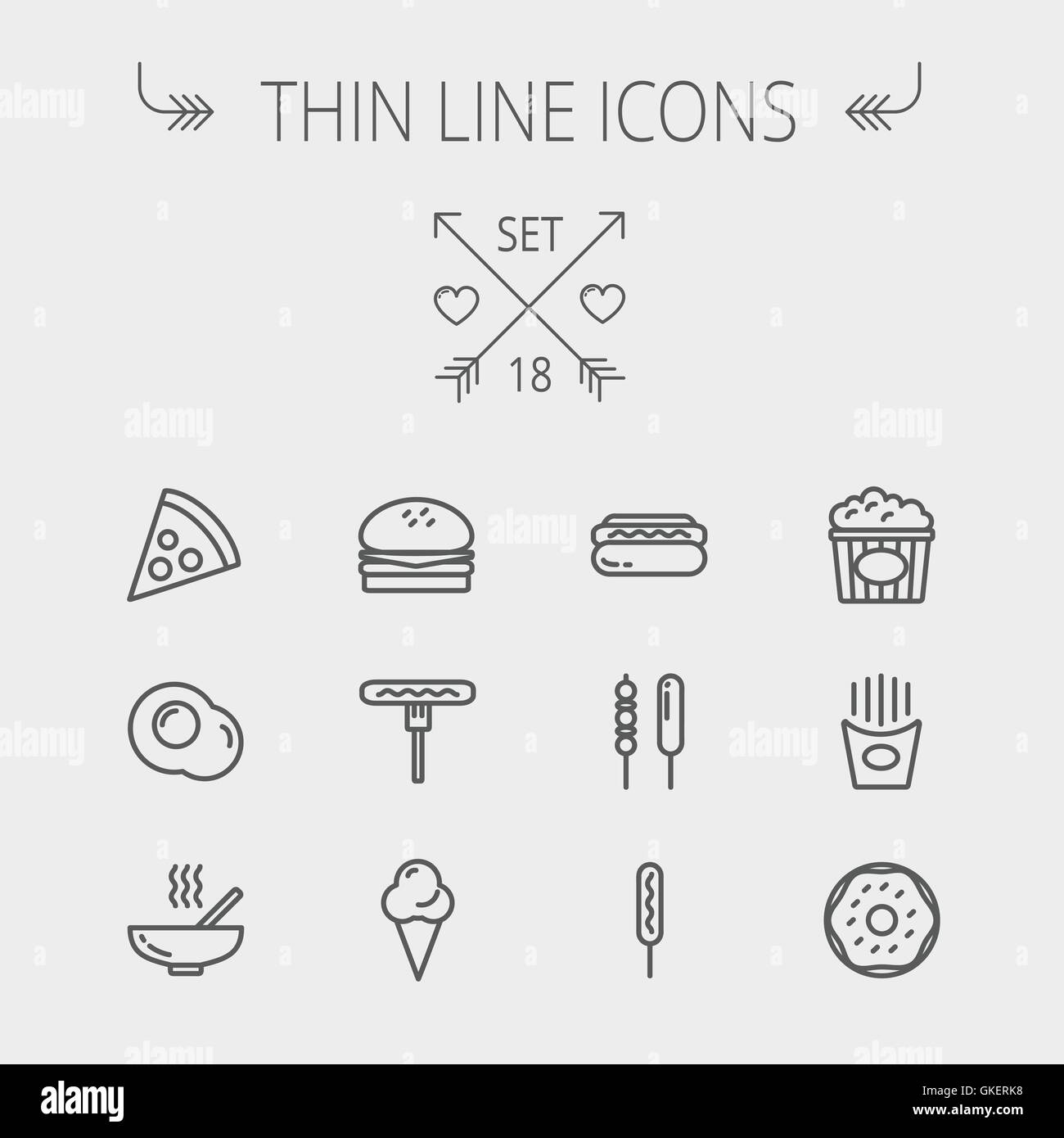 Food and drink thin line icon set Stock Vector Image & Art - Alamy