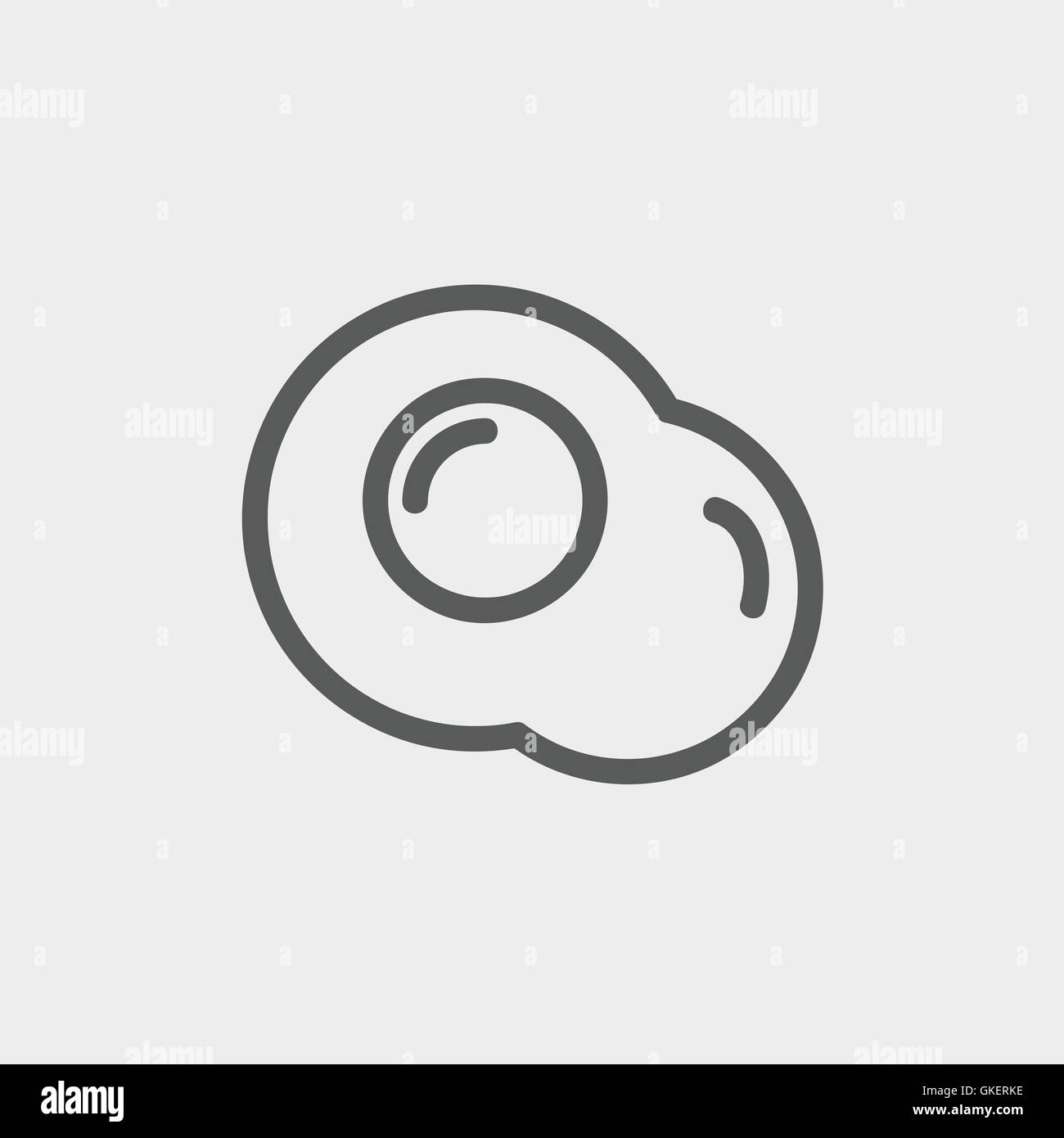 Sunny Side Up Egg thin line icon Stock Vector
