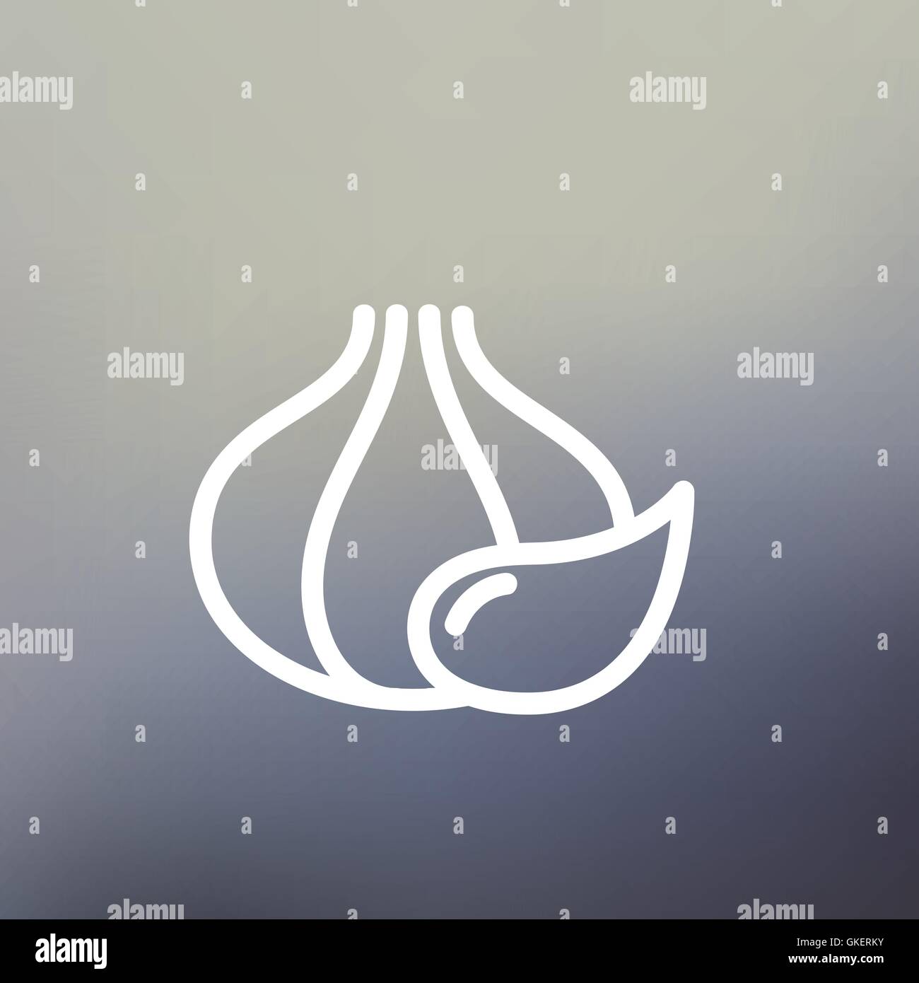 Single garlic above view Stock Vector Images - Alamy