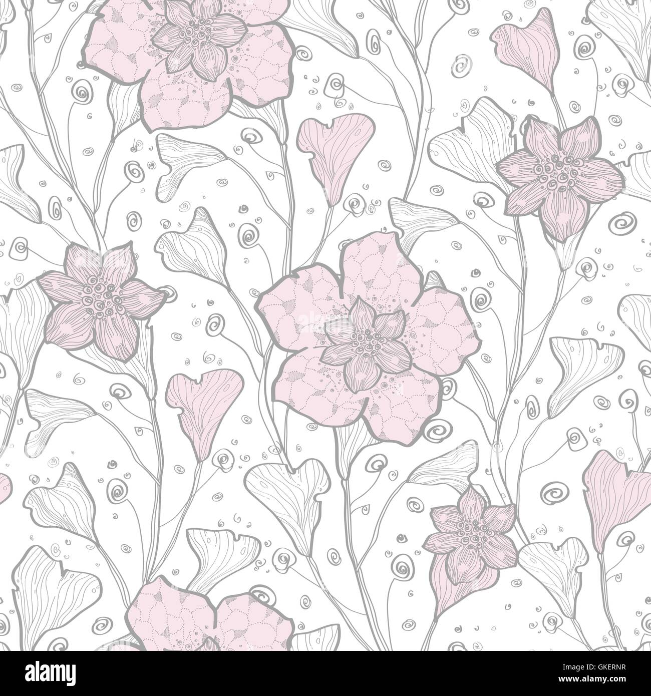 Vector magical lace flowers seamless pattern background Stock Vector ...