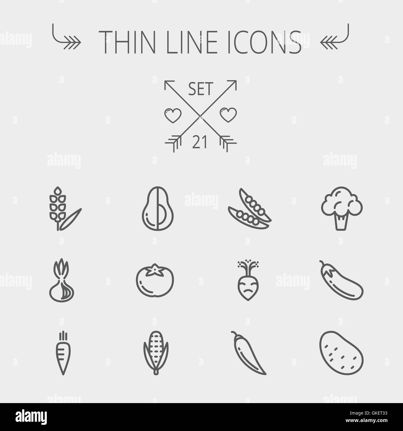 Food and drink thin line icon set Stock Vector Image & Art - Alamy