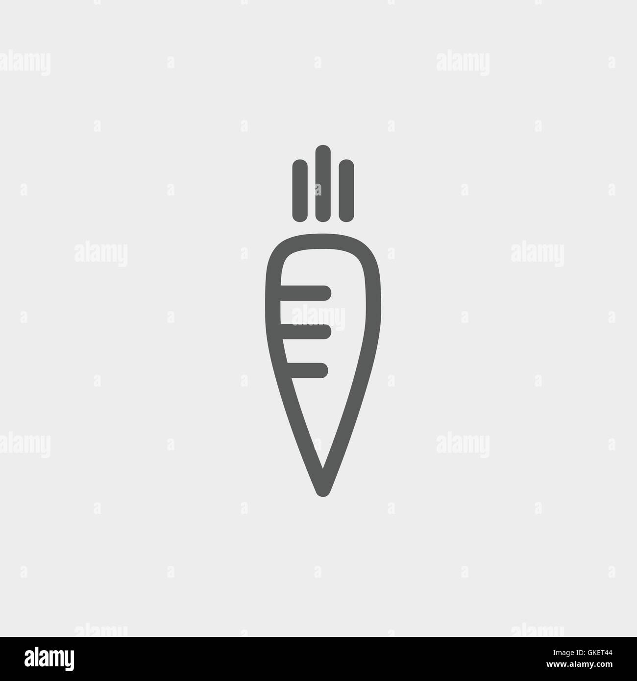 Carrot thin line icon Stock Vector