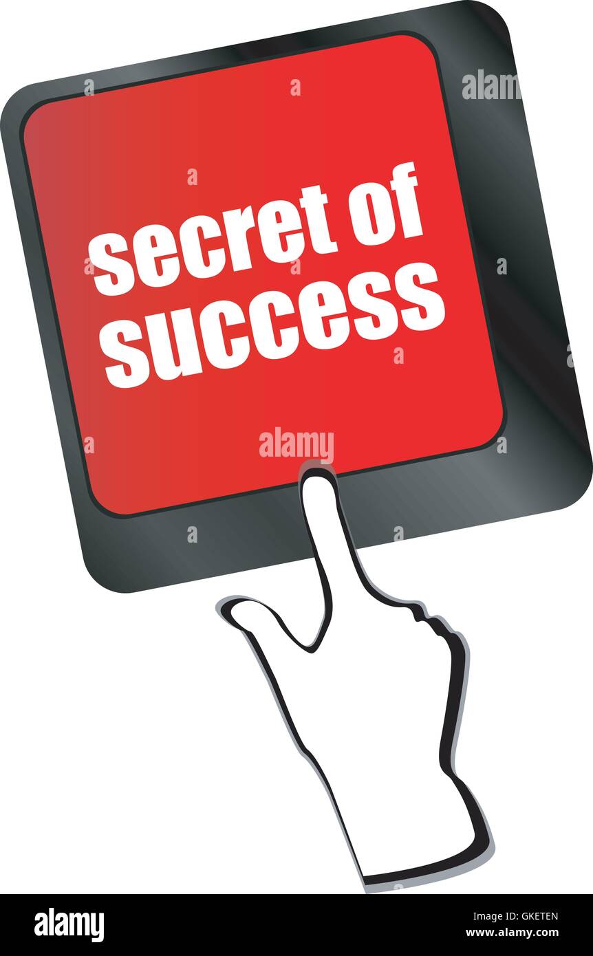 secret of success button on computer keyboard key vector Stock Vector ...