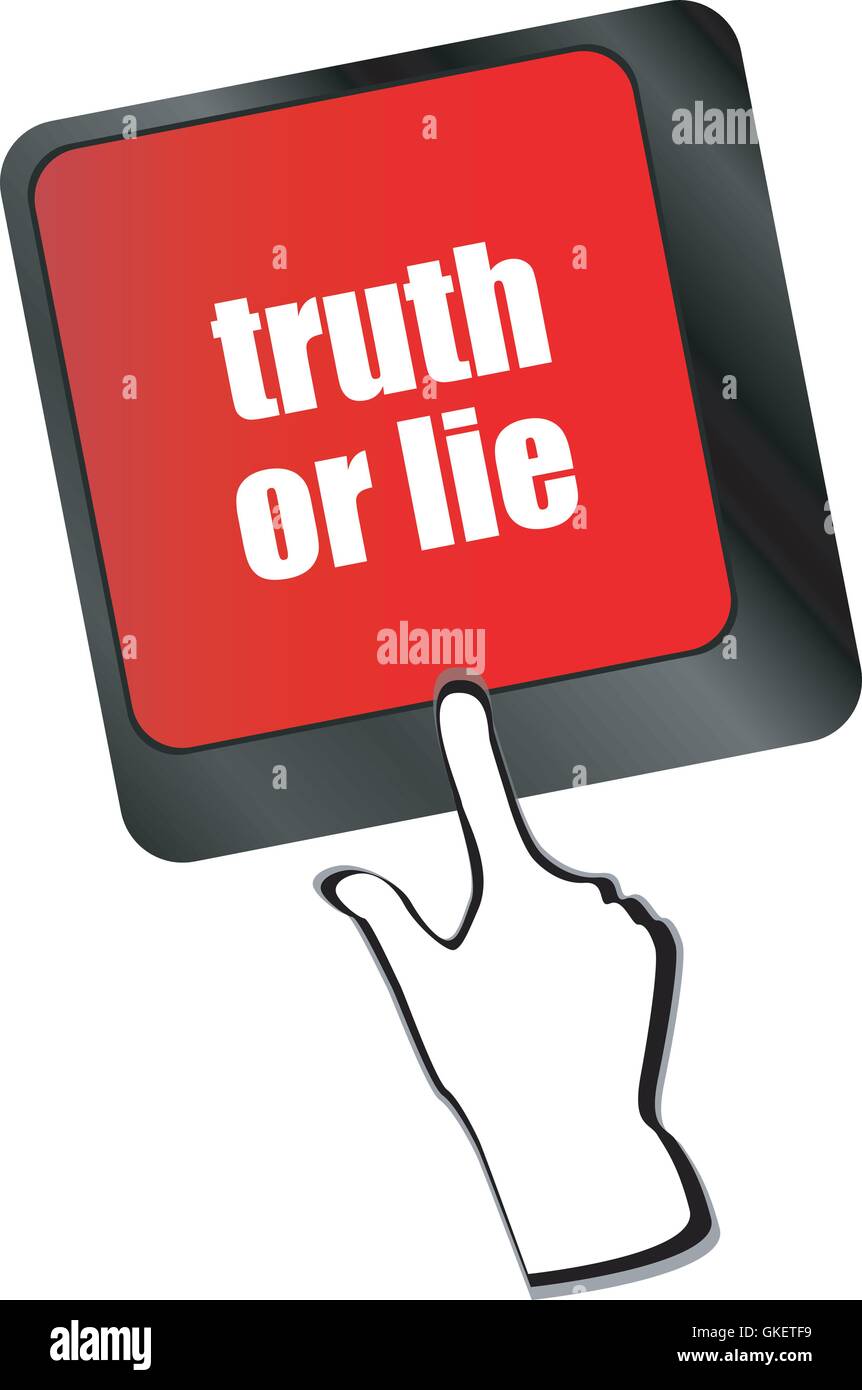 truth or lie button on computer keyboard key vector Stock Vector