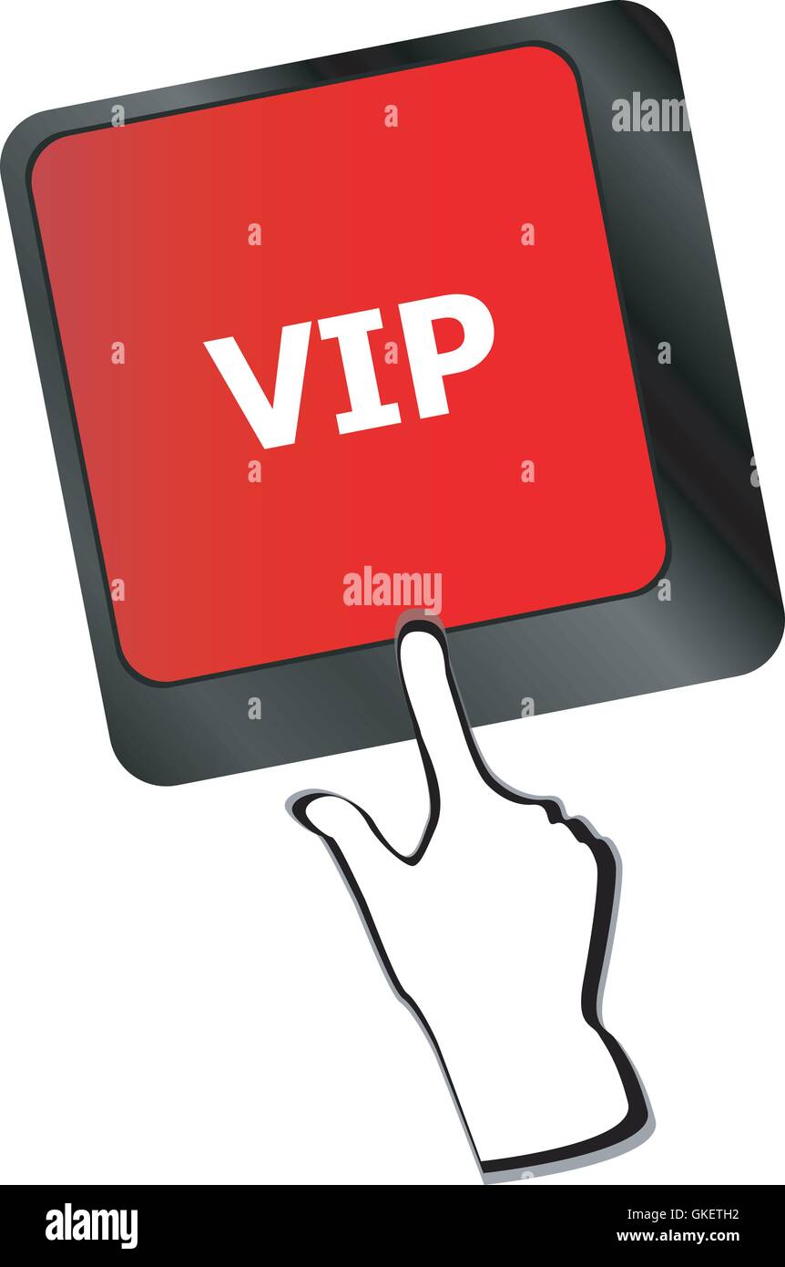 VIP written button keys on computer keyboard vector Stock Vector Image ...