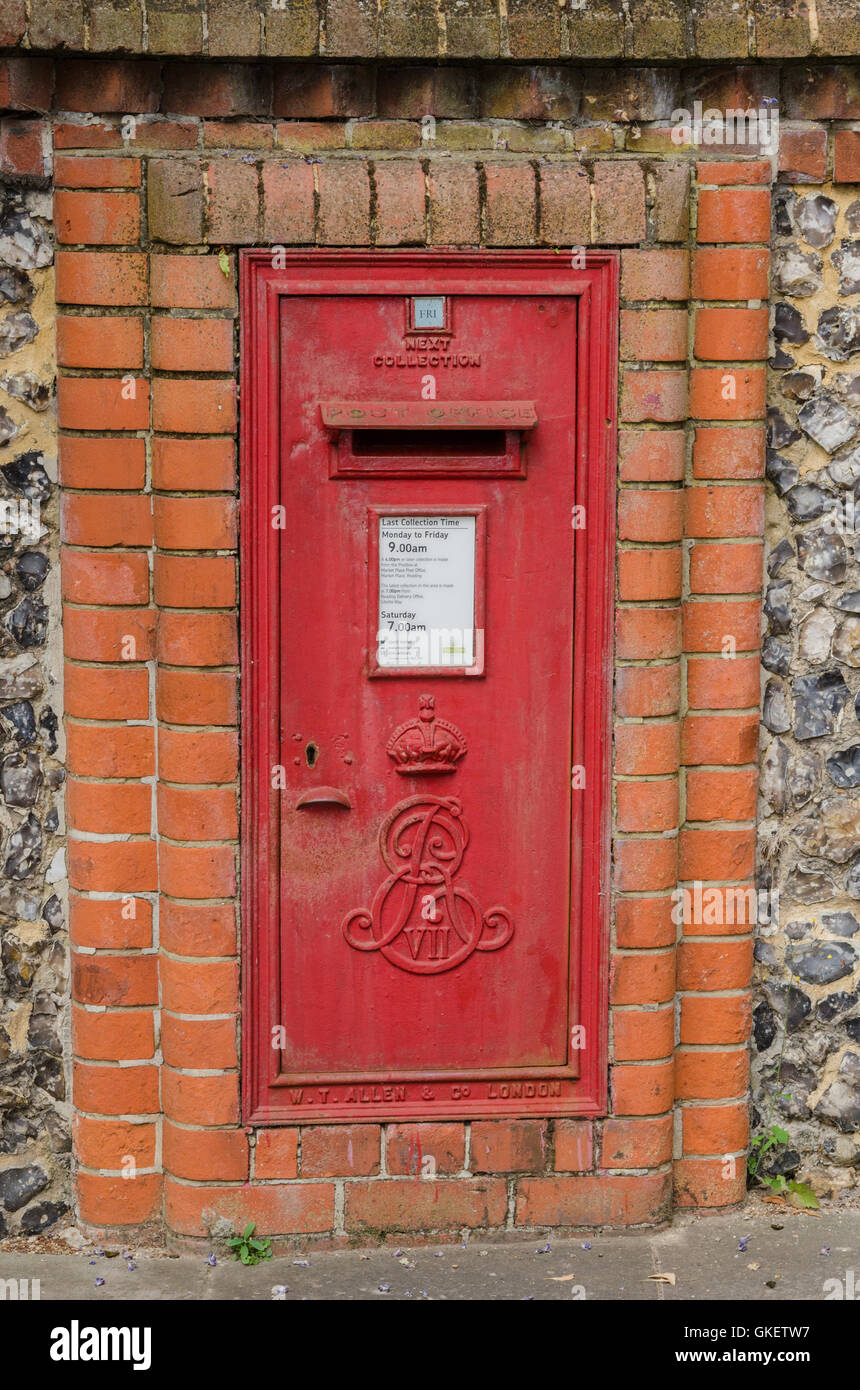 A letter box embedded in the perimeter wall of Forbury Gardens in Reading, UK. Stock Photo