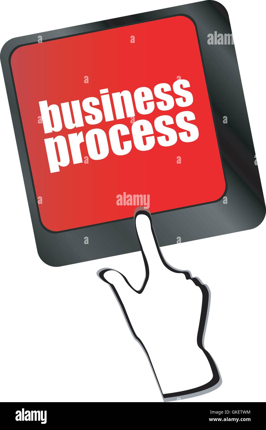 keyboard key with business process button, business concept vector ...