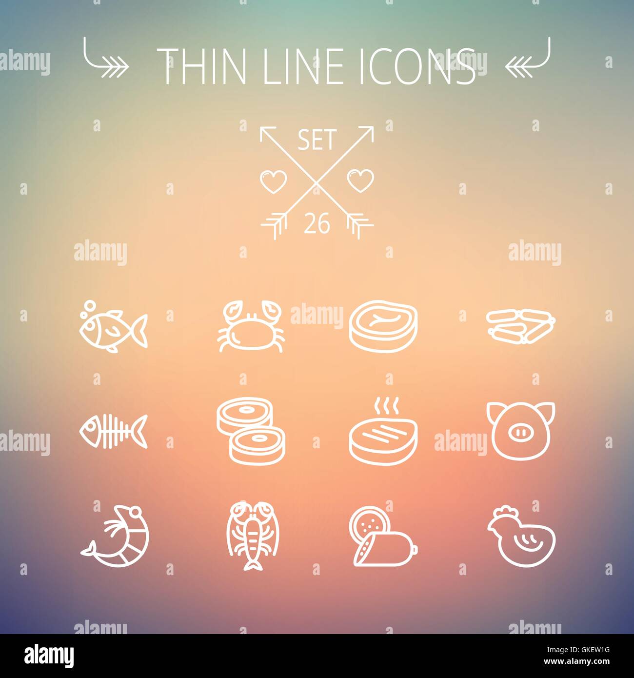 Food and drink thin line icon set Stock Vector Image & Art - Alamy