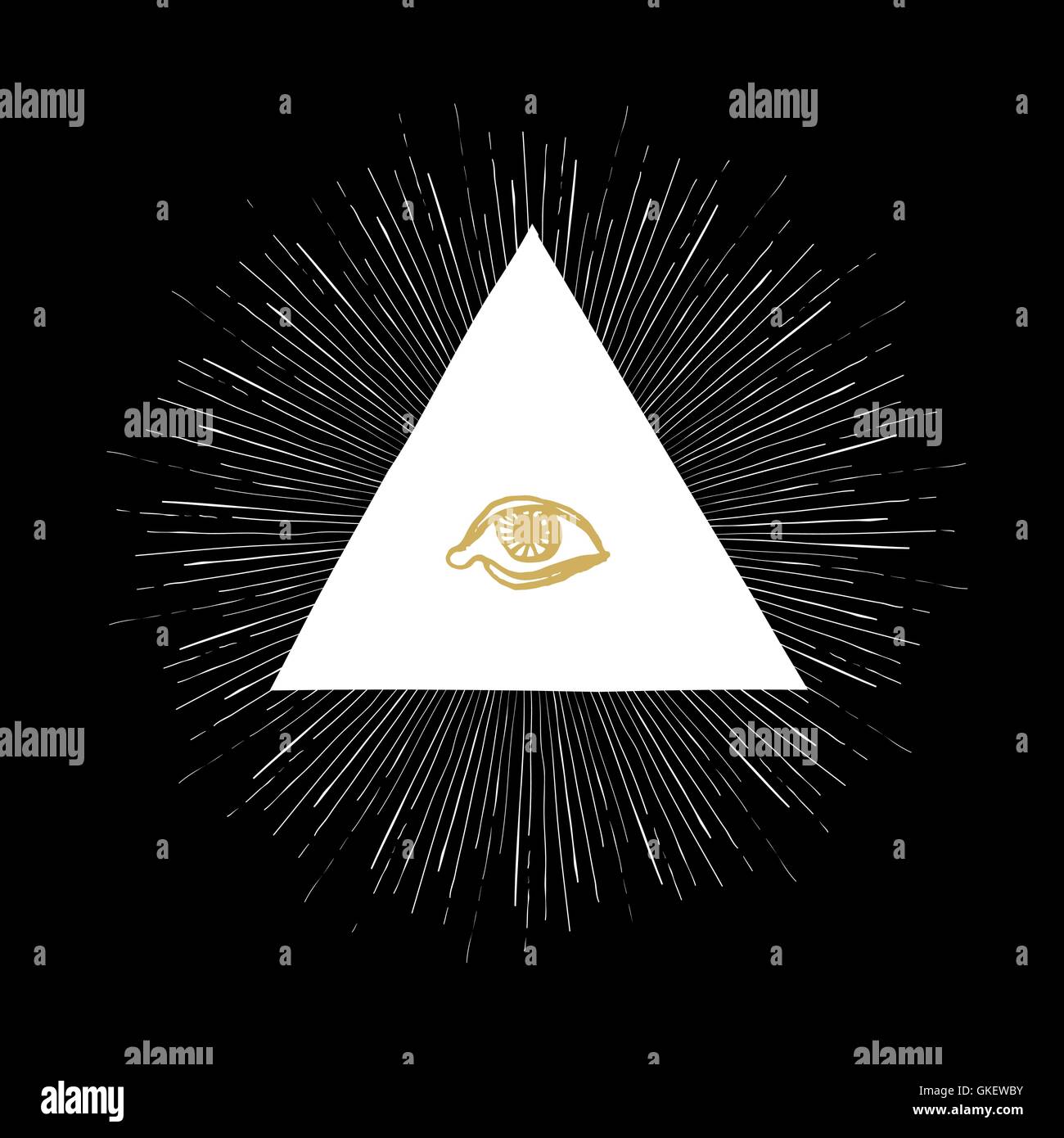 All Seeing Eye on Black Stock Vector