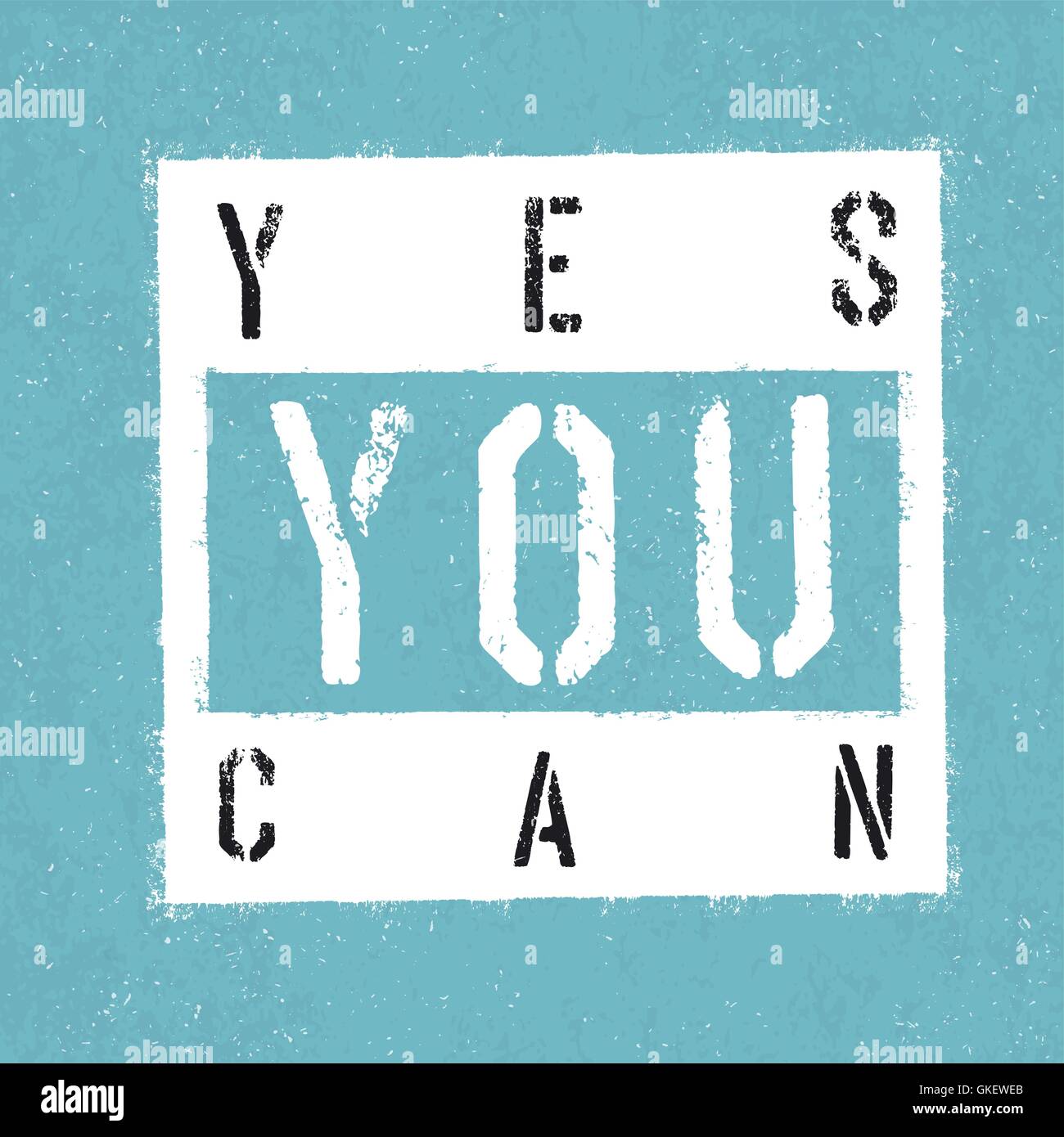 Yes you can poster. With textured background Stock Vector Image & Art Alamy