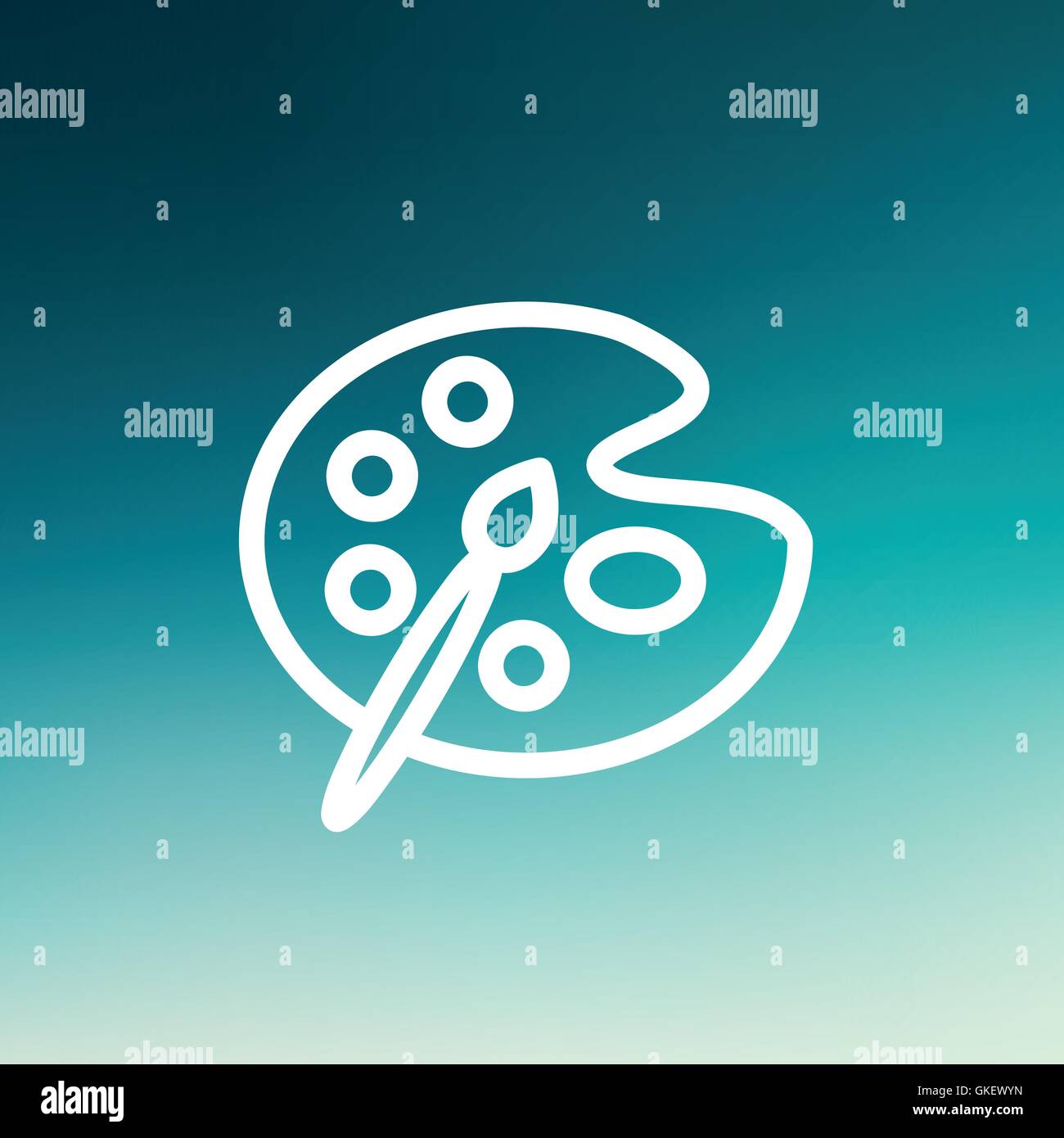 Paint brush with palette thin line icon Stock Vector Image & Art Alamy