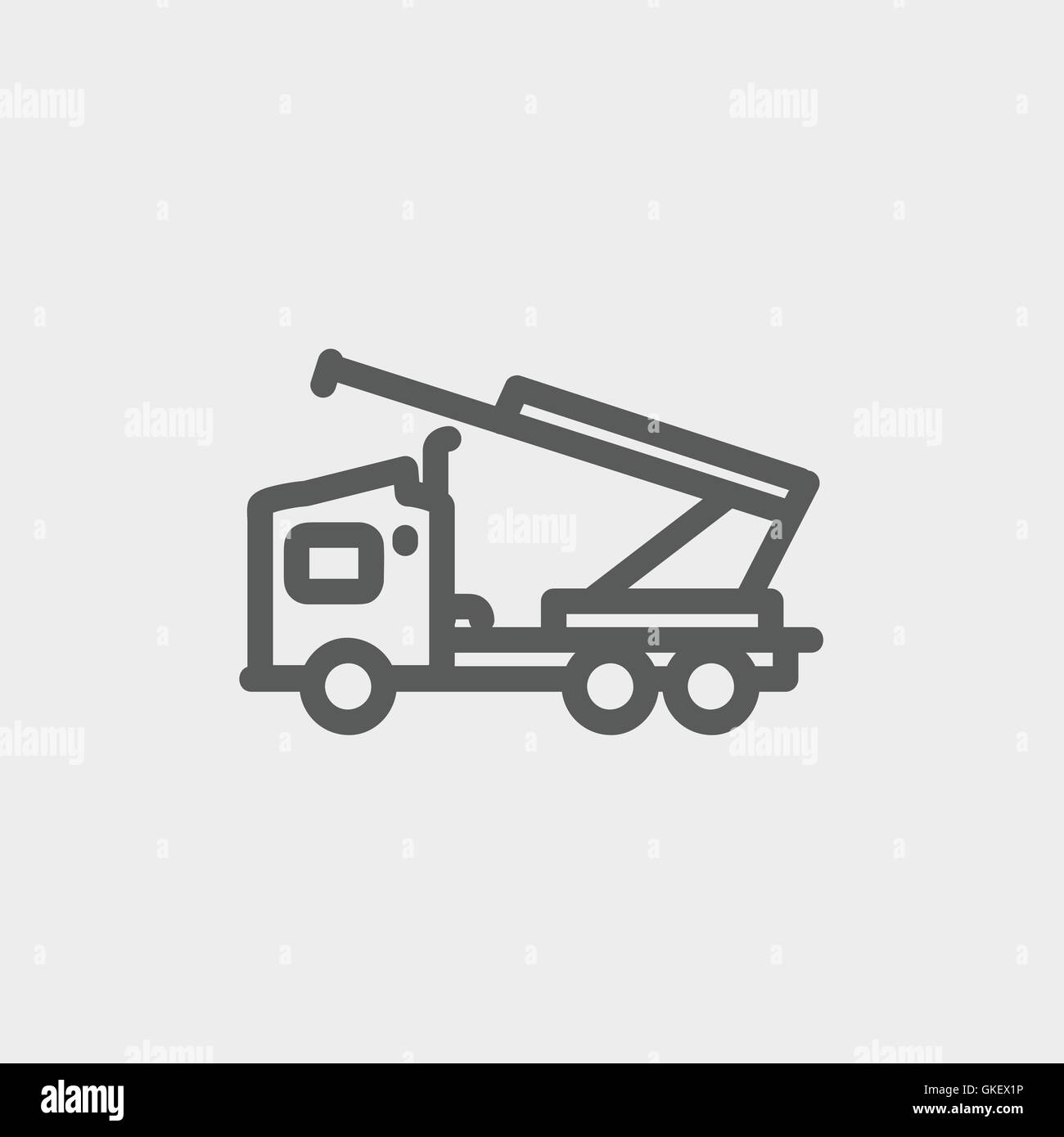 Towing truck thin line icon Stock Vector