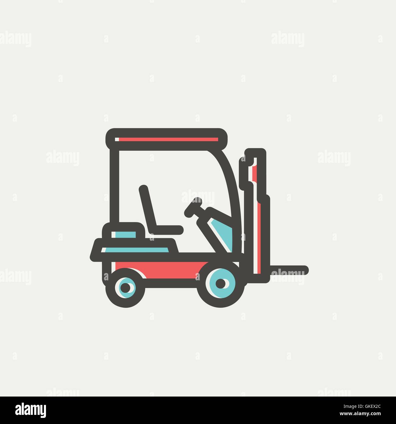 Golf cart thin line icon Stock Vector