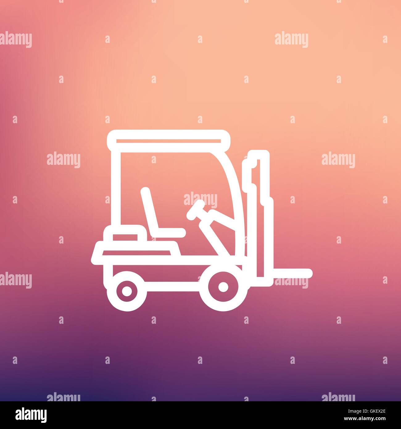 Golf cart thin line icon Stock Vector