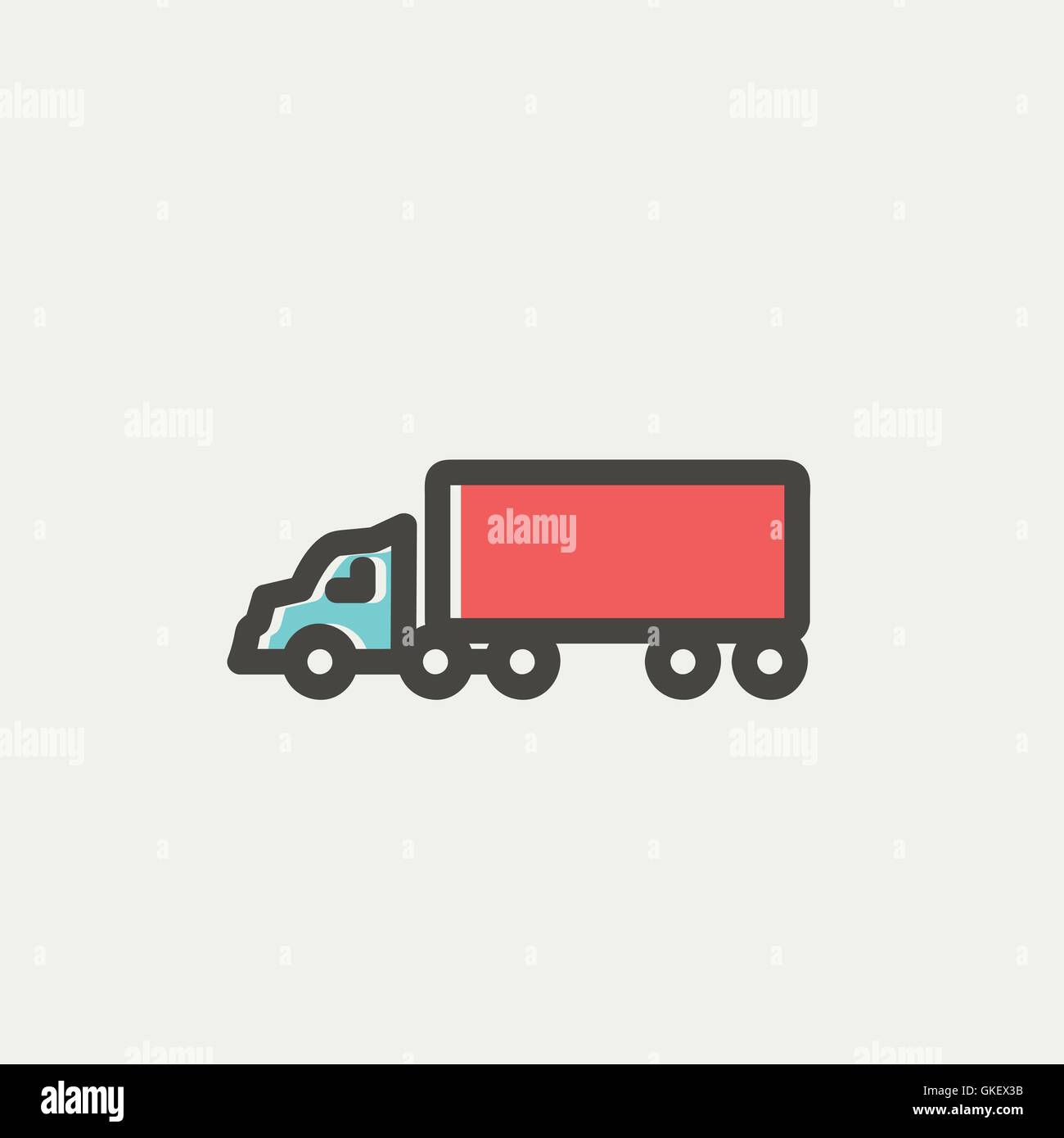 Delivery truck thin line icon Stock Vector Image & Art - Alamy