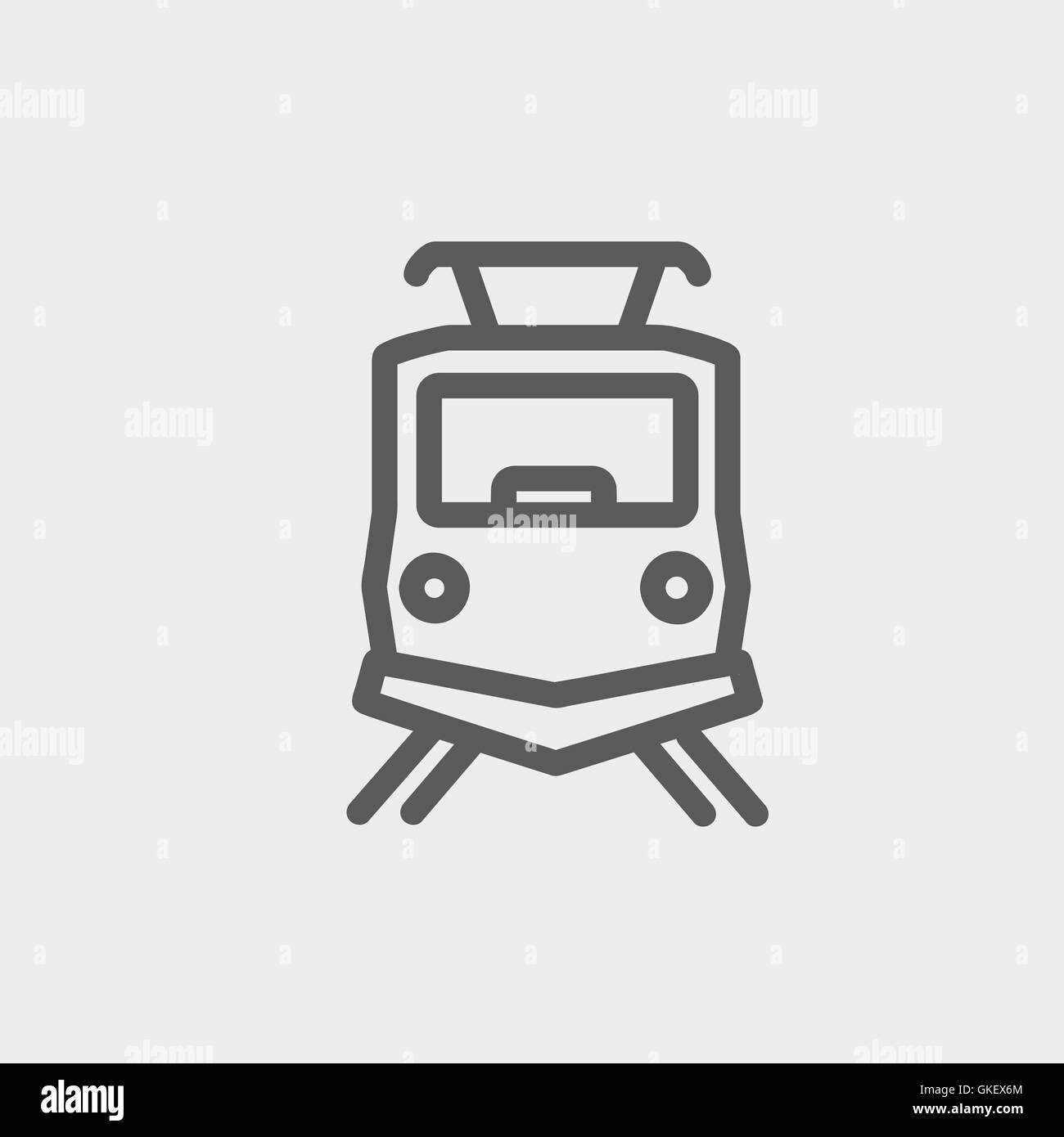 Front view of the train thin line icon Stock Vector Image & Art - Alamy