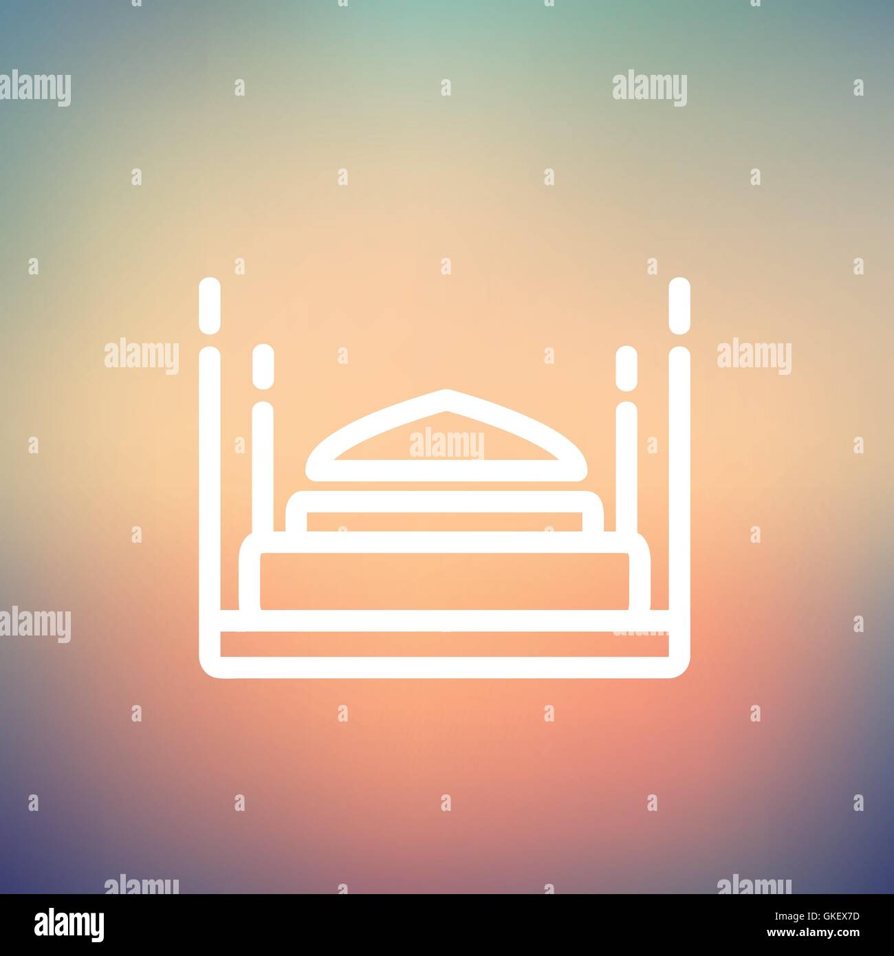Bed thin line icon Stock Vector