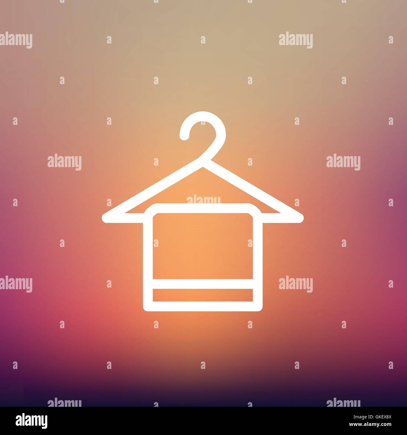 Towel on a hanger thin line icon Stock Vector