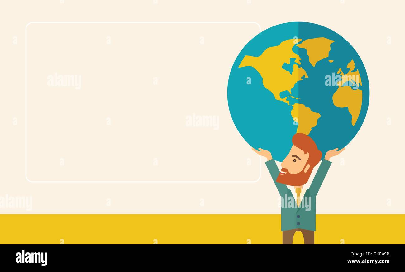 Business man holding atlas globe hi-res stock photography and images ...