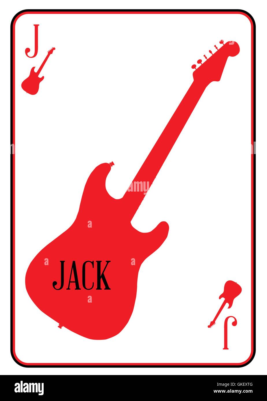 Red Curvy Guitar Jack Stock Vector