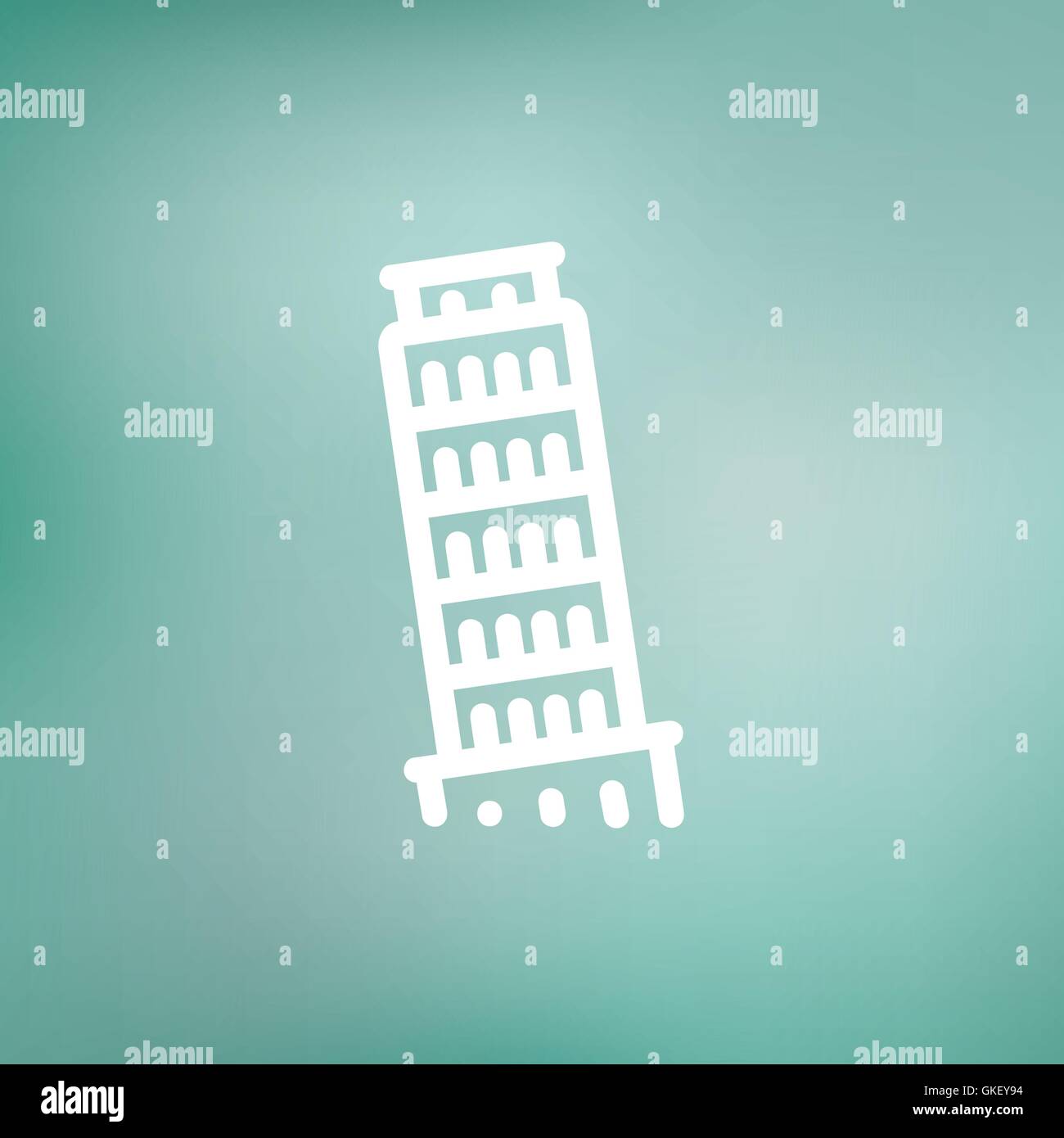 The Leaning Tower Pisa thin line icon Stock Vector