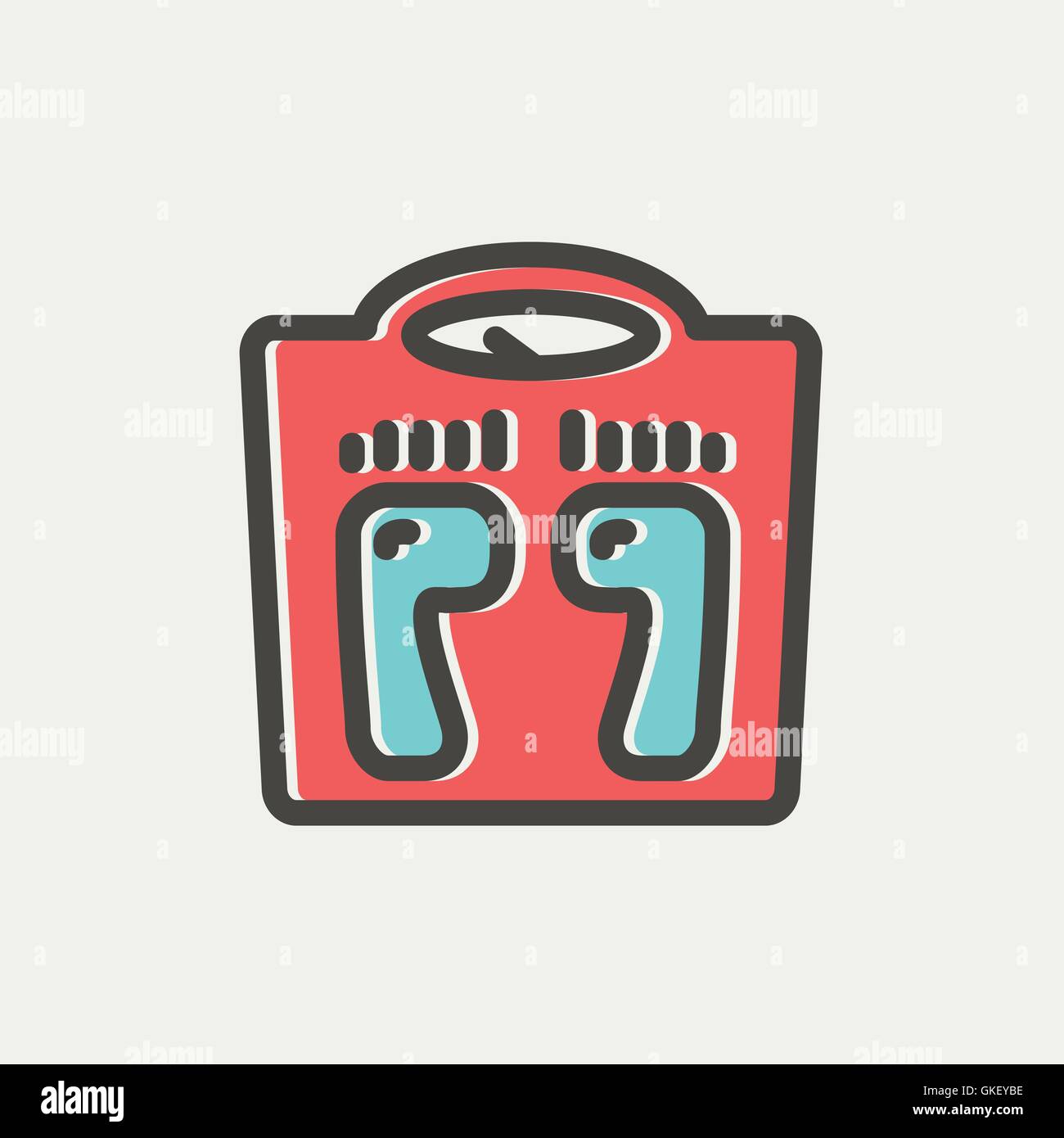 Weighing scale thin line icon Stock Vector
