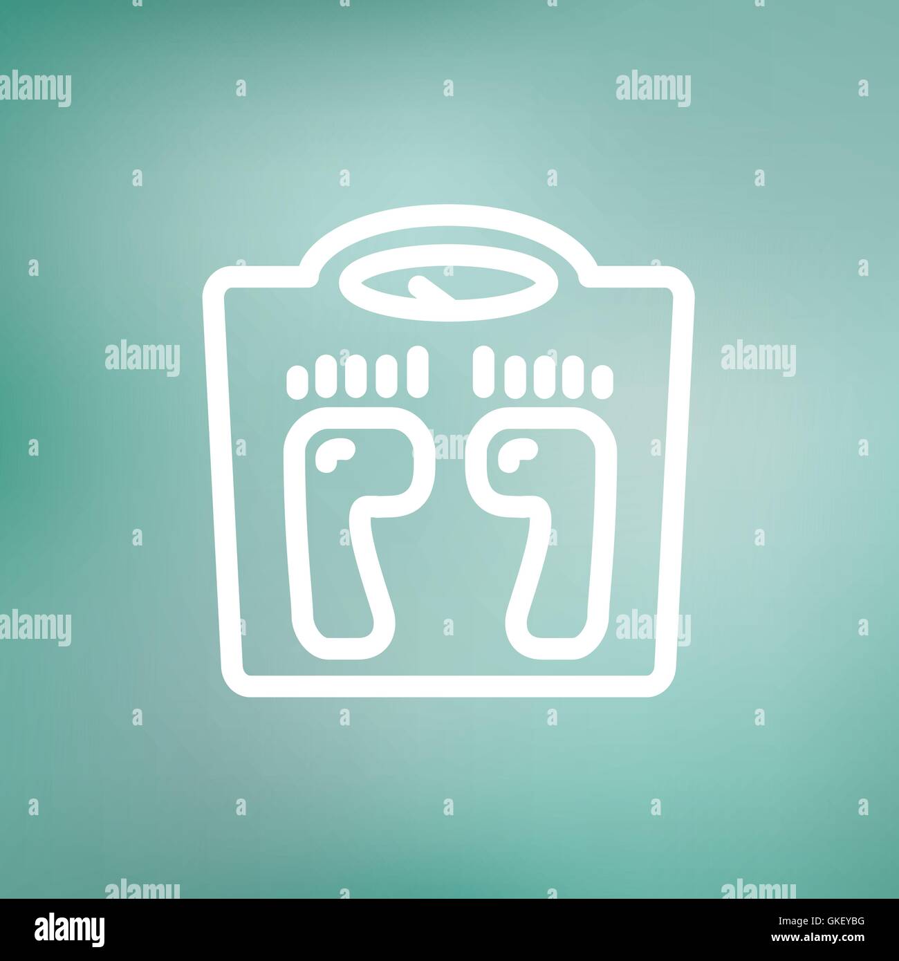 Weighing scale thin line icon Stock Vector