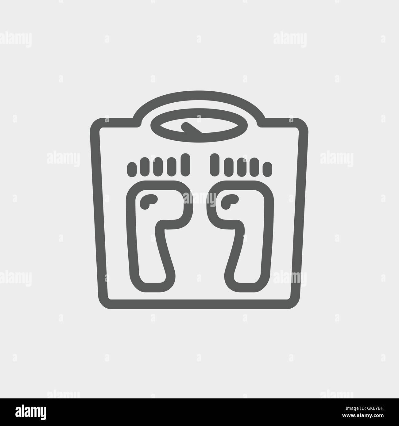 Weighing scale thin line icon Stock Vector