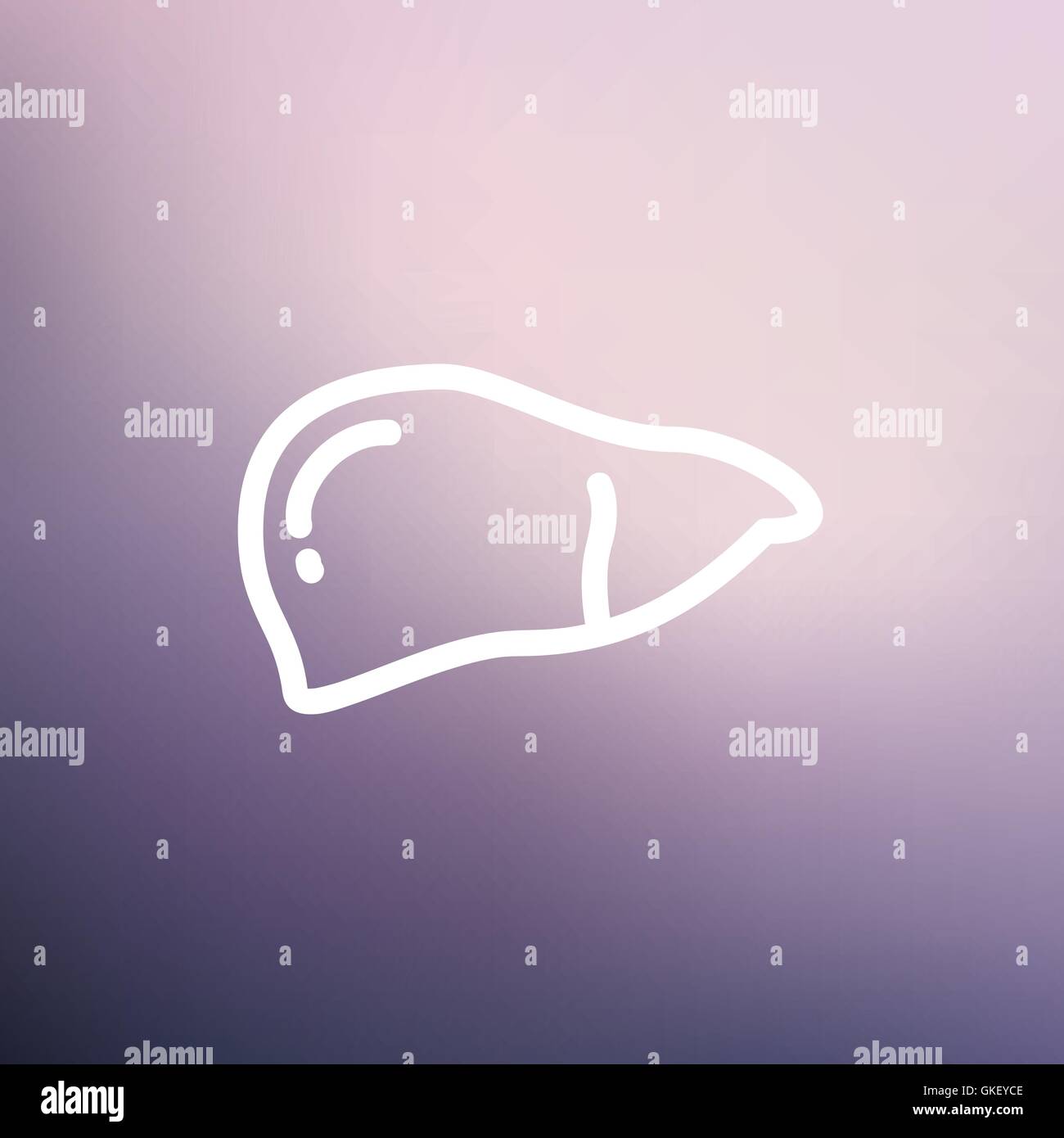 Human liver thin line icon Stock Vector