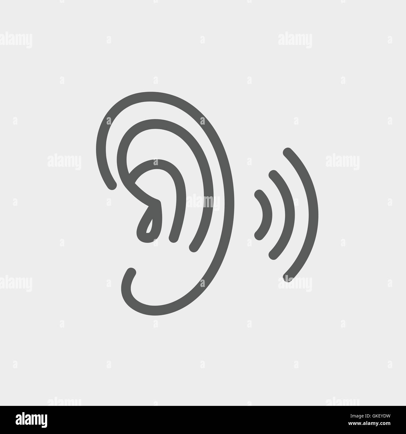 Ear thin line icon Stock Vector