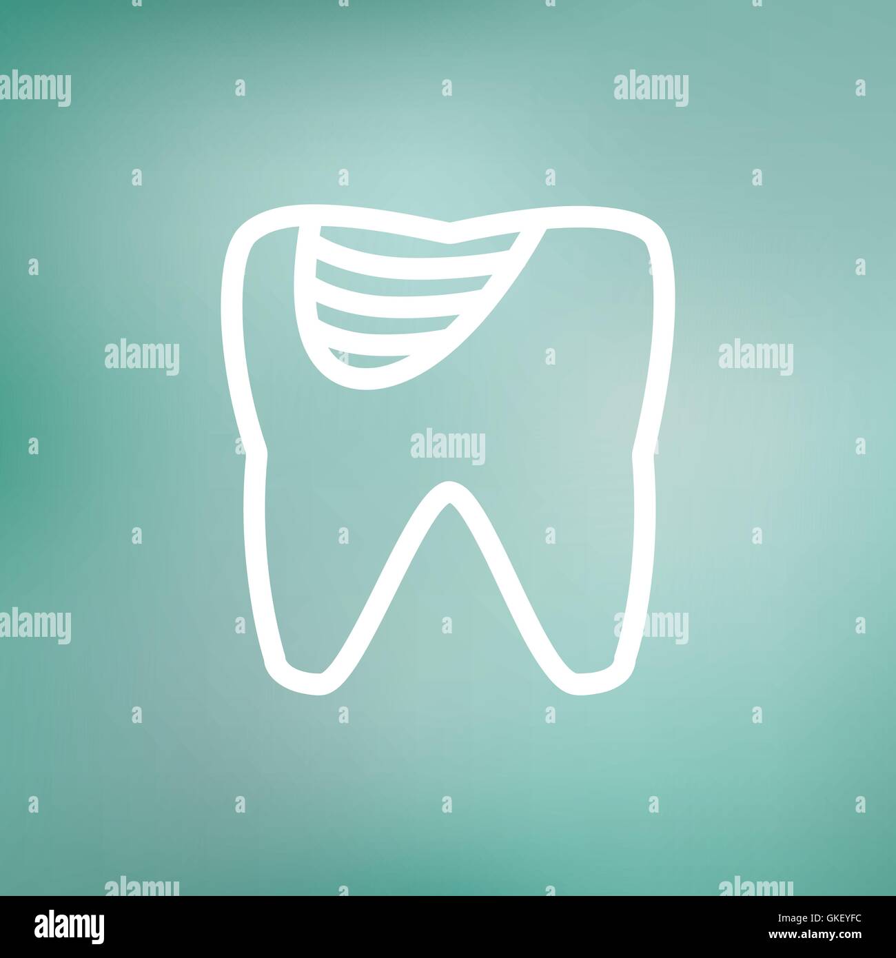 Tooth decay thin line icon Stock Vector