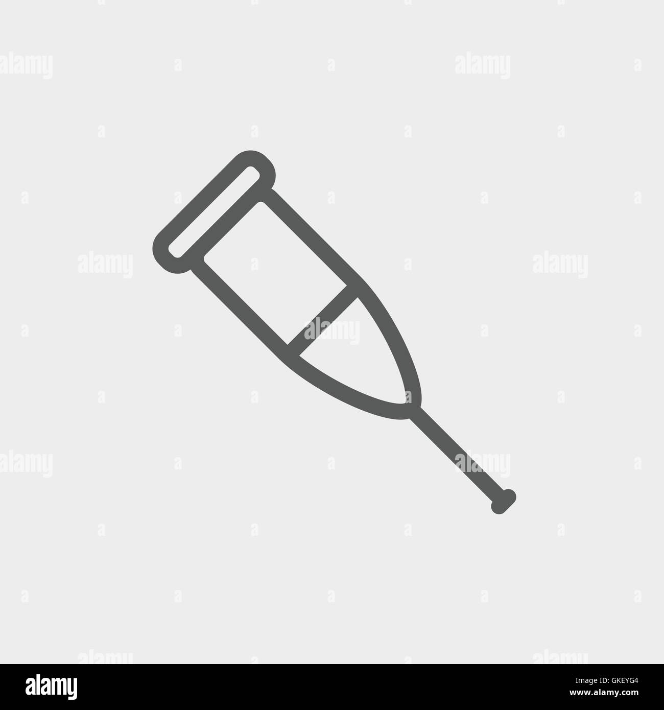 Crutch thin line icon Stock Vector