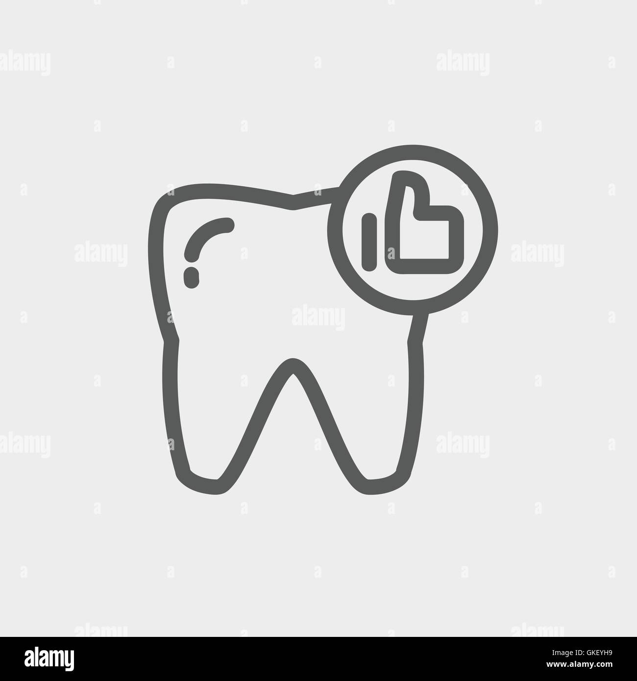 Healthy tooth thin line icon Stock Vector Image & Art - Alamy